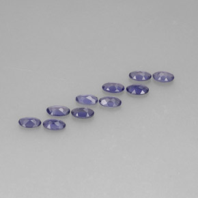 캐럿 천연 바이올렛 블루 아이올라이트 보석, 타원형 컷, 5.1×3.1 mm, VS