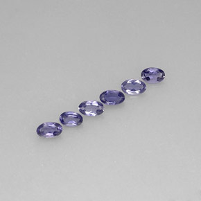 캐럿 천연 바이올렛 블루 아이올라이트 보석, 타원형 컷, 5×3 mm, VS
