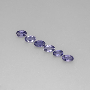 캐럿 천연 바이올렛 블루 아이올라이트 보석, 타원형 컷, 5×3 mm, VS