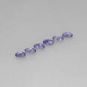캐럿 천연 바이올렛 블루 아이올라이트 보석, 타원형 컷, 5×3 mm, VS