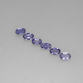 캐럿 천연 바이올렛 블루 아이올라이트 보석, 타원형 컷, 5.1×3 mm, VS