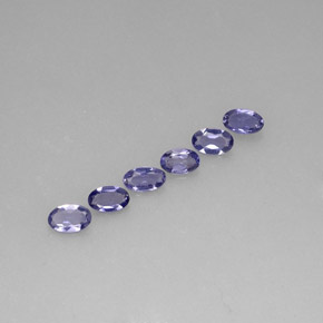 캐럿 천연 바이올렛 블루 아이올라이트 보석, 타원형 컷, 5.1×3 mm, VS