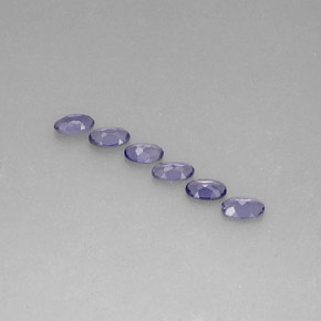 캐럿 천연 바이올렛 블루 아이올라이트 보석, 타원형 컷, 5.1×3 mm, VS