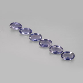 캐럿 천연 바이올렛 블루 아이올라이트 보석, 타원형 컷, 5×3.1 mm, VS