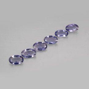 캐럿 천연 바이올렛 블루 아이올라이트 보석, 타원형 컷, 5×3.1 mm, VS