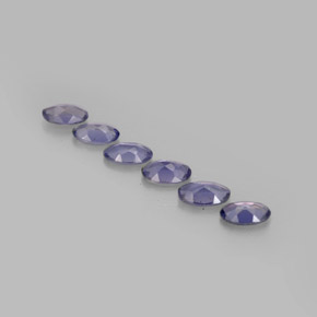 캐럿 천연 바이올렛 블루 아이올라이트 보석, 타원형 컷, 5×3.1 mm, VS