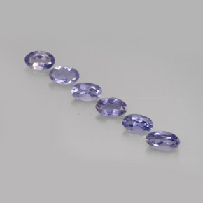 캐럿 천연 바이올렛 블루 아이올라이트 보석, 타원형 컷, 4.9×3 mm, VS