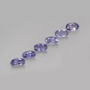 캐럿 천연 바이올렛 블루 아이올라이트 보석, 타원형 컷, 4.9×3 mm, VS