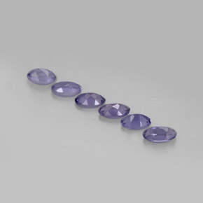 캐럿 천연 바이올렛 블루 아이올라이트 보석, 타원형 컷, 4.9×3 mm, VS