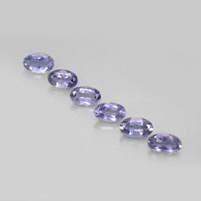 캐럿 천연 바이올렛 블루 아이올라이트 보석, 타원형 컷, 5.1×3.2 mm, VS