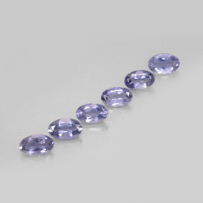 캐럿 천연 바이올렛 블루 아이올라이트 보석, 타원형 컷, 5.1×3.2 mm, VS