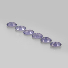 캐럿 천연 바이올렛 블루 아이올라이트 보석, 타원형 컷, 5.1×3.2 mm, VS