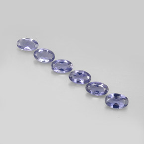 캐럿 천연 바이올렛 블루 아이올라이트 보석, 타원형 컷, 5×3.2 mm, VS