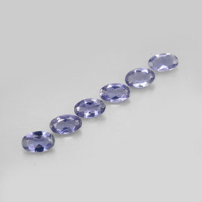 캐럿 천연 바이올렛 블루 아이올라이트 보석, 타원형 컷, 5×3.2 mm, VS