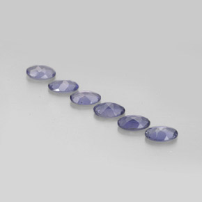 캐럿 천연 바이올렛 블루 아이올라이트 보석, 타원형 컷, 5×3.2 mm, VS
