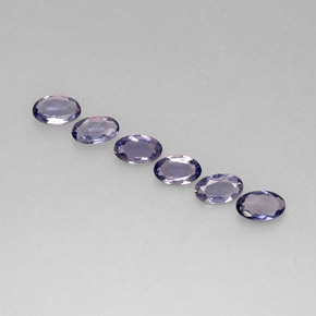 캐럿 천연 바이올렛 블루 아이올라이트 보석, 타원형 컷, 5.1×3.2 mm, VS