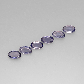 캐럿 천연 바이올렛 블루 아이올라이트 보석, 타원형 컷, 5.1×3.2 mm, VS