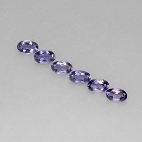 캐럿 천연 바이올렛 블루 아이올라이트 보석, 타원형 컷, 5×3.1 mm, VS