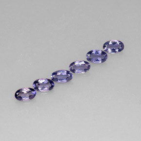 캐럿 천연 바이올렛 블루 아이올라이트 보석, 타원형 컷, 5×3.1 mm, VS