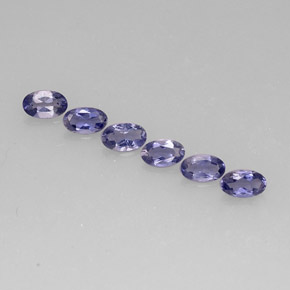 캐럿 천연 바이올렛 블루 아이올라이트 보석, 타원형 컷, 5.1×3.1 mm, VS