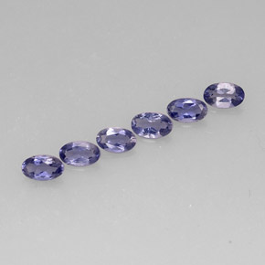 캐럿 천연 바이올렛 블루 아이올라이트 보석, 타원형 컷, 5.1×3.1 mm, VS