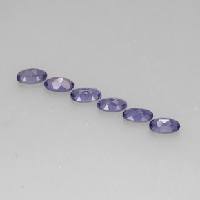 캐럿 천연 바이올렛 블루 아이올라이트 보석, 타원형 컷, 5.1×3.1 mm, VS
