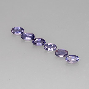 캐럿 천연 바이올렛 블루 아이올라이트 보석, 타원형 컷, 5×3.2 mm, VS