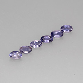 캐럿 천연 바이올렛 블루 아이올라이트 보석, 타원형 컷, 5×3.2 mm, VS