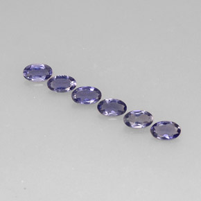 캐럿 천연 바이올렛 블루 아이올라이트 보석, 타원형 컷, 4.9×2.9 mm, VS