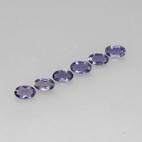 캐럿 천연 바이올렛 블루 아이올라이트 보석, 타원형 컷, 4.9×2.9 mm, VS