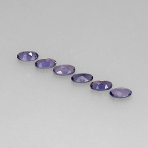 캐럿 천연 바이올렛 블루 아이올라이트 보석, 타원형 컷, 4.9×2.9 mm, VS