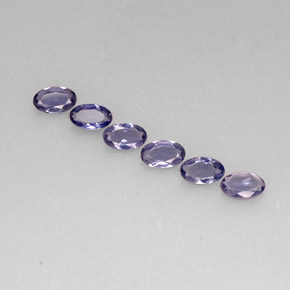 캐럿 천연 바이올렛 블루 아이올라이트 보석, 타원형 컷, 5×3.1 mm, VS