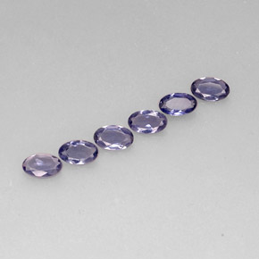 캐럿 천연 바이올렛 블루 아이올라이트 보석, 타원형 컷, 5×3.1 mm, VS