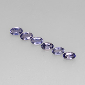 캐럿 천연 바이올렛 블루 아이올라이트 보석, 타원형 컷, 4.8×3 mm, VS