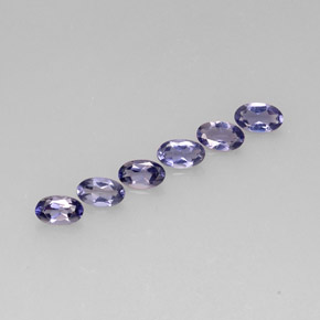 캐럿 천연 바이올렛 블루 아이올라이트 보석, 타원형 컷, 4.8×3 mm, VS