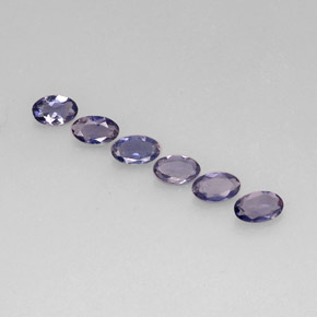 캐럿 천연 바이올렛 블루 아이올라이트 보석, 타원형 컷, 5.1×3.1 mm, VS