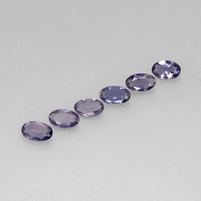캐럿 천연 바이올렛 블루 아이올라이트 보석, 타원형 컷, 5.1×3.1 mm, VS