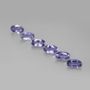 캐럿 천연 바이올렛 블루 아이올라이트 보석, 타원형 컷, 5.1×3.1 mm, VS