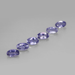 캐럿 천연 바이올렛 블루 아이올라이트 보석, 타원형 컷, 5.1×3.1 mm, VS