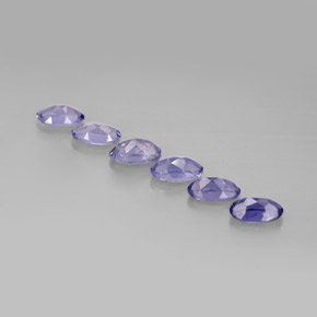 캐럿 천연 바이올렛 블루 아이올라이트 보석, 타원형 컷, 5.1×3.1 mm, VS