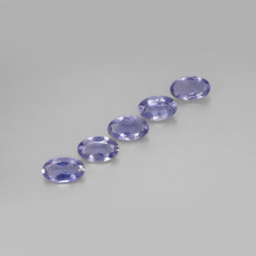 캐럿 천연 바이올렛 블루 아이올라이트 보석, 타원형 컷, 5.2×3.1 mm, VS