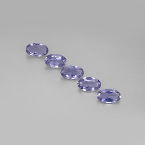 캐럿 천연 바이올렛 블루 아이올라이트 보석, 타원형 컷, 5.2×3.1 mm, VS