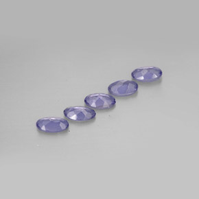 캐럿 천연 바이올렛 블루 아이올라이트 보석, 타원형 컷, 5.2×3.1 mm, VS