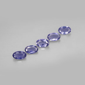 캐럿 천연 바이올렛 블루 아이올라이트 보석, 타원형 컷, 5×3 mm, VS