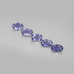 캐럿 천연 바이올렛 블루 아이올라이트 보석, 타원형 컷, 5×3 mm, VS