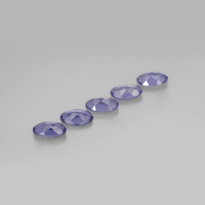 캐럿 천연 바이올렛 블루 아이올라이트 보석, 타원형 컷, 5×3 mm, VS