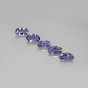 캐럿 천연 바이올렛 블루 아이올라이트 보석, 타원형 컷, 5.1×3.2 mm, VS
