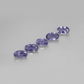 캐럿 천연 바이올렛 블루 아이올라이트 보석, 타원형 컷, 5.1×3.2 mm, VS