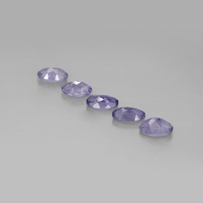 캐럿 천연 바이올렛 블루 아이올라이트 보석, 타원형 컷, 5.1×3.2 mm, VS