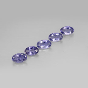 캐럿 천연 바이올렛 블루 아이올라이트 보석, 타원형 컷, 5.2×3.3 mm, VS